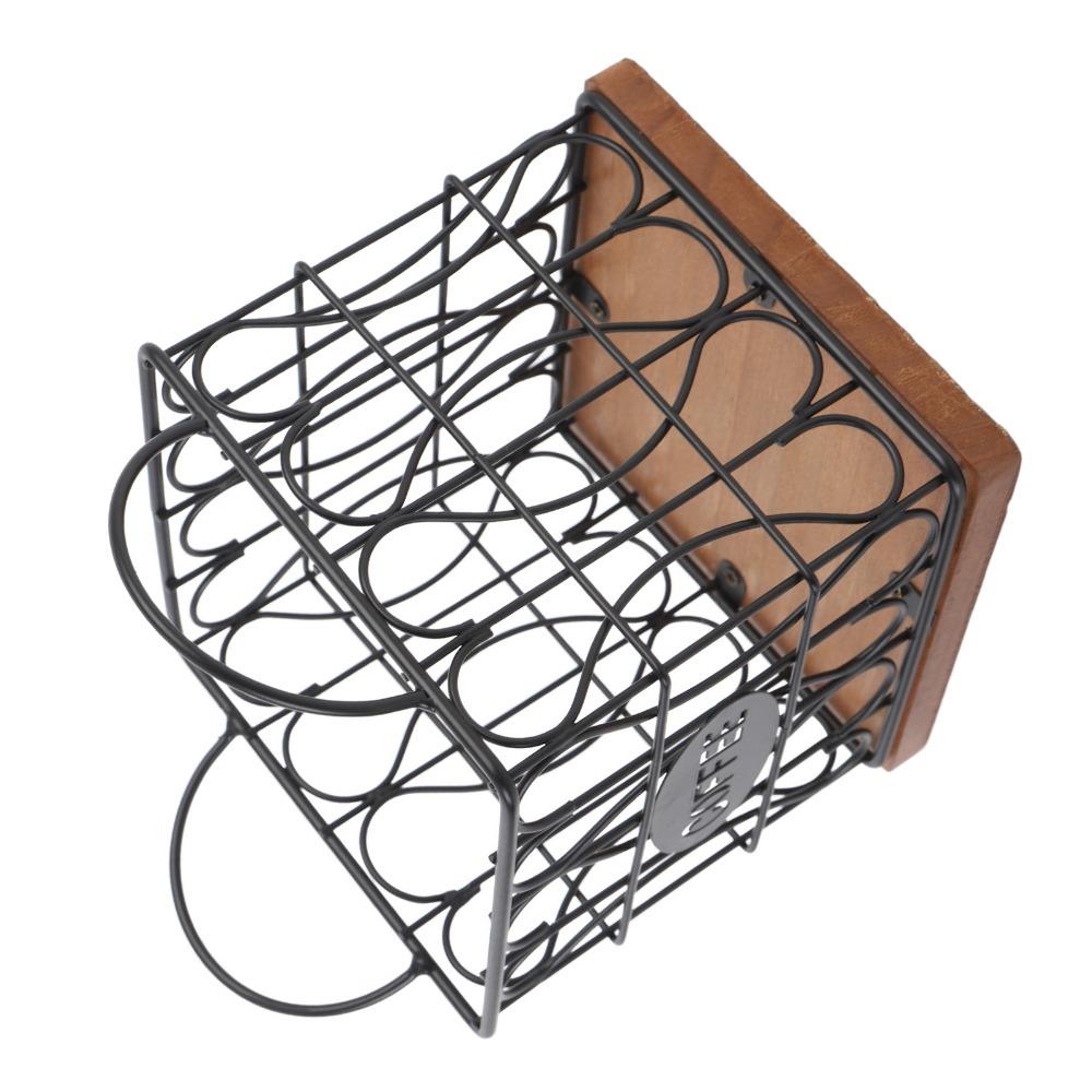 Large Capacity Coffee Capsule Storage Basket Metal Coffee Pod Basket Kitchen Countertop