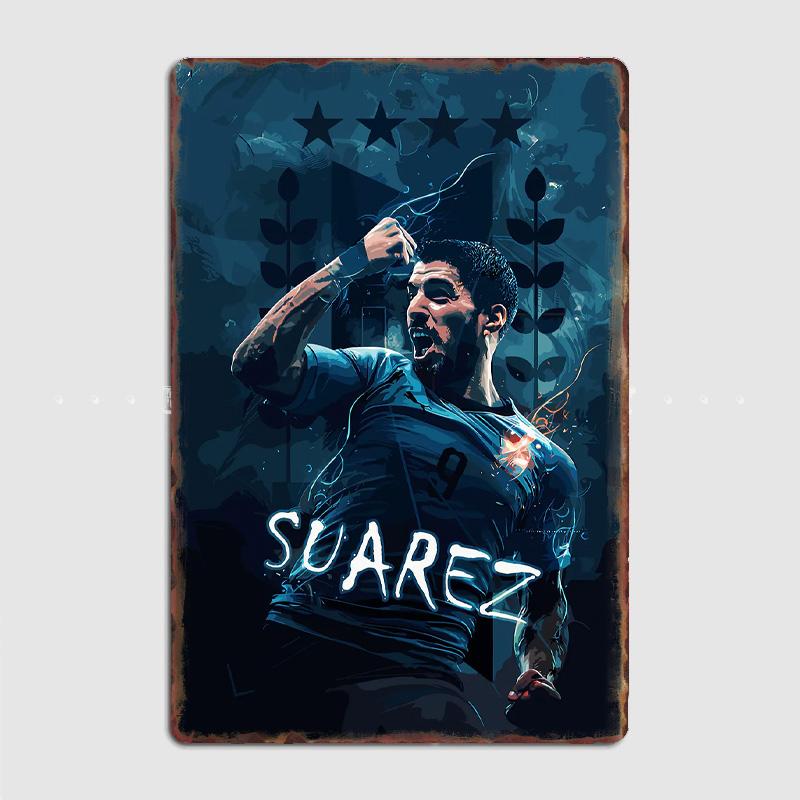 Луис Суарес Футболист Винтажный Ретро Металлический Постер Знак Гараж Клуб Индивидуальный Настенный Декор Жесть Декор Комнаты Домашний Декор