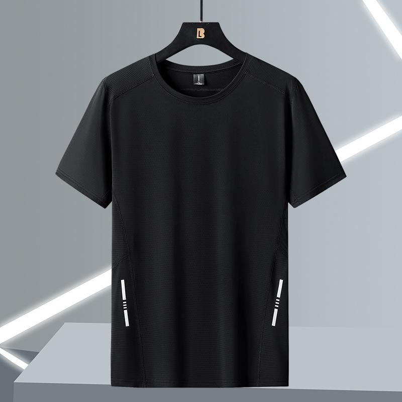 Men's Summer Sports T-Shirt Quick-Drying Casual Breathable Short-Sleeve Running Fitness Loose Plus Size Blouse
