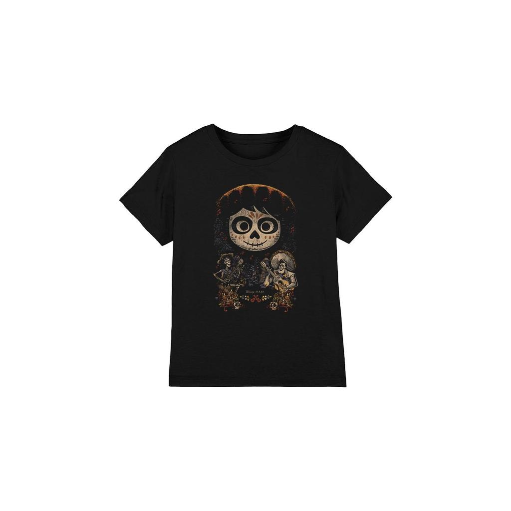 Coco Childrens/Kids Ernesto Miguel Hector Painted Poster With Skull T-Shirt