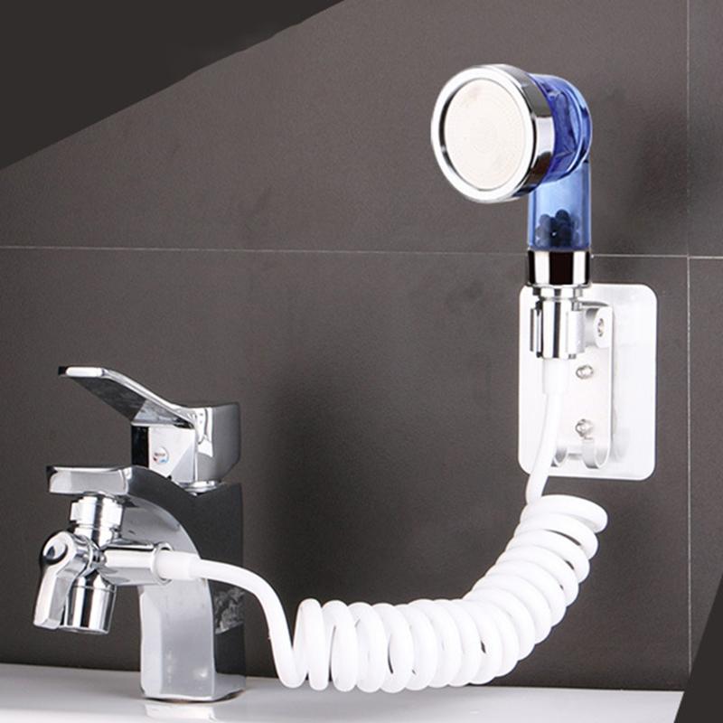 Detachable Sink Shower Extension Head Set Adjustable Quick Connect Faucet Hand