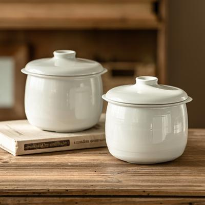 Керамическая чашка для тушения, Водонепроницаемое тушение, Бытовая маленькая кастрюля с крышкой, Посуда, Кастрюля для тушения, Суповая чашка, Специальная суповая чашка для яичного крема