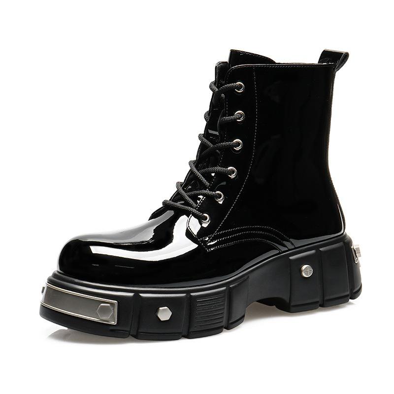 Модная мужская обувь с высоким голенищем, кожаные ботинки класса люкс, модные мотоциклетные ботинки, повседневные ботинки на платформе для мужчин, деловые ботинки, ботильоны женские