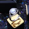 Natural Freshwater Pearl Rings Women Fashion Luxury Cubic Zirconia Adjustable Ring Jewelry