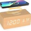 Multi-Function LED Alarm Clock Wireless Charging Dock With Temperature Display Smart Wireless Charging Alarm Clock