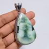 Amazing Top Grade Qualite 100% Natural Hemimorphite Pear Shape Vintage Style Handmade Jewelry 925 Steling Silver Plated Pendant 2.8" WSJ4802