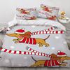 Набор пододеяльников и наволочек с таксой для щенков Постельное белье Комплект Покрывало Трехсекционный набор