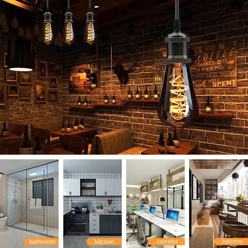 KARWEN Edison Lamp Holder E27 Screw Bulb base 110V 220V Aluminum Light Socket Industrial Retro Fittings Fixture Pendant lights