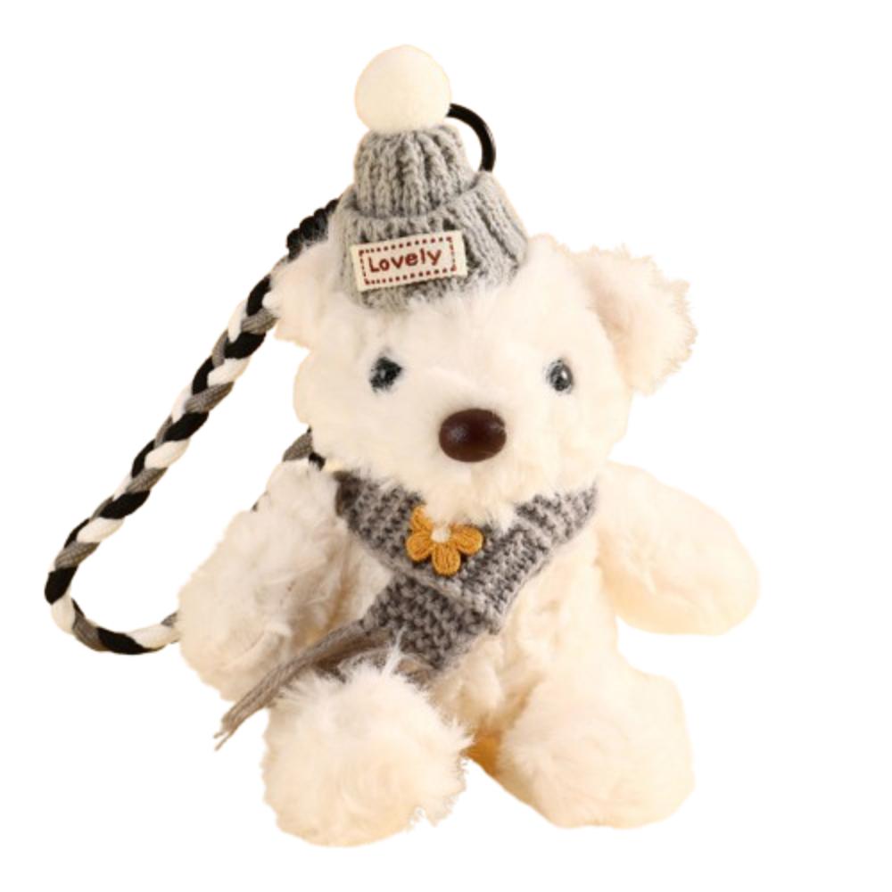 PP Cotton Stuffed Bear Pendant Scarf Bag Decoration Bib Bear Plush Key Chain  Children