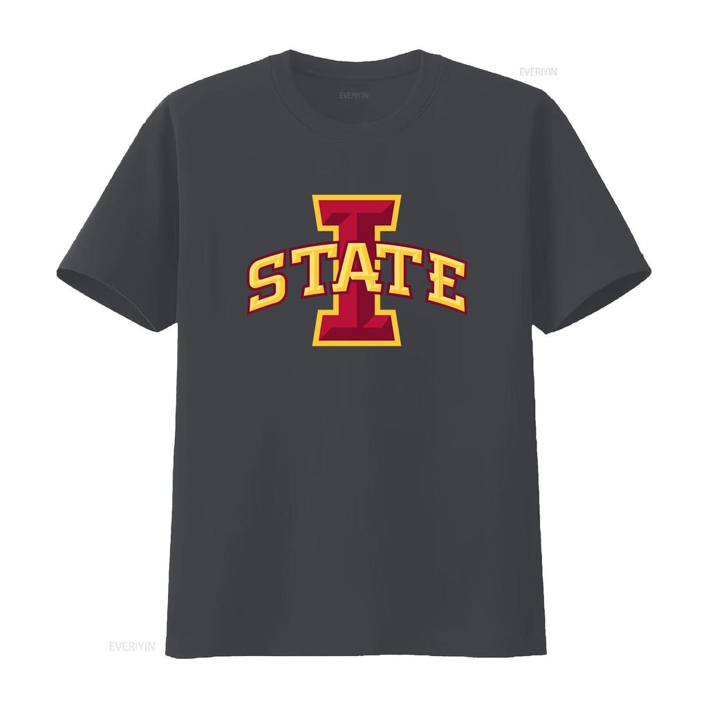 Iowa STATE Футболка Softstyle Одежда для колледжа Школьный дух Фан Стильный дизайн винтажный Стиранный топ Для повседневной носки с принтом