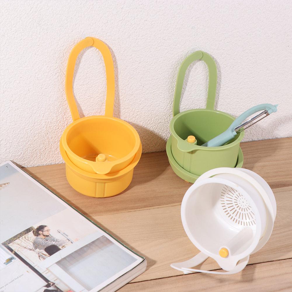 Openable Bottom Cover Sink Hanging Strainer Basket Fruit Clean Filter Rack  Kitchen Accessories