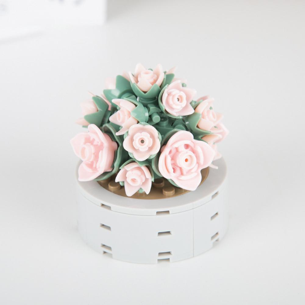 Compatible For Building Blocks Bouquet Diy Small Particles Mini Flower Potted Model Romantic Table Ornaments
