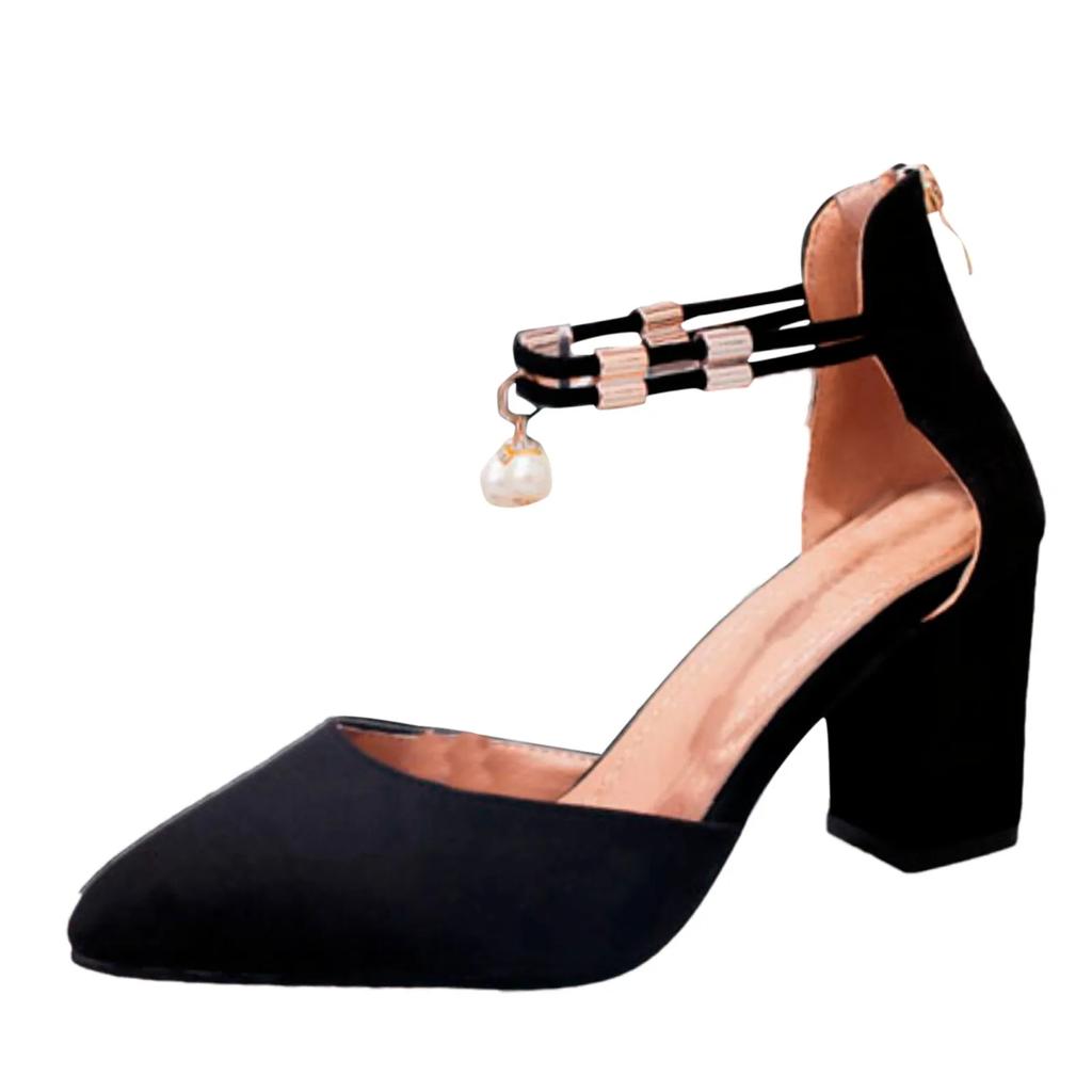 Fashion Women's Summer Shoes  Pointed Suspender Women's Pointed High Heels Dress Shoes High Heels Boat Women's Wedding Shoes