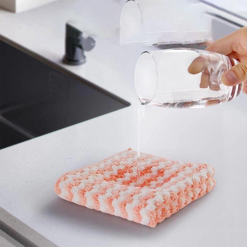 Thickened Cationic Dishcloth Coral Fleece Cleaning Cloth New Dishwashing Towel  Kitchen