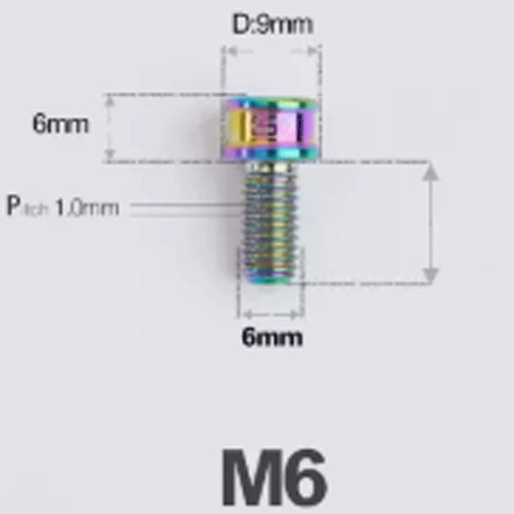 Многоцветный M6 p1mm 10/12/14/16/18/20/25 мм TC4 GR5 Титановый сплав Винт Болт Головка под шестигранник 5 мм Шестигранный ключ Allen Велосипед
