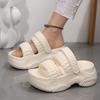 Solid Chunky Platform Soft Eva Cloud Sandals Women Wedge High Heels Sandals Casual Back Strap Non Slip Height Increasing Shoes