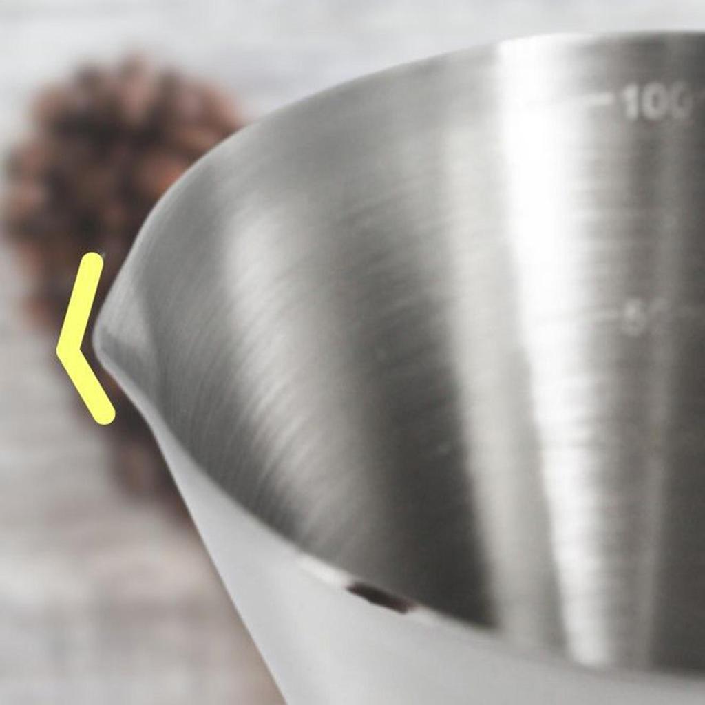 Coffee Measuring Cup Measurement Cup Stainless Steel Heat-Resistant Three Scale Beaker with Handle Double Spout Pitcher for