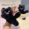 Angry Jinnew Creative Toothed Cat With Magnetic Attraction Keychain Earphone Bag
