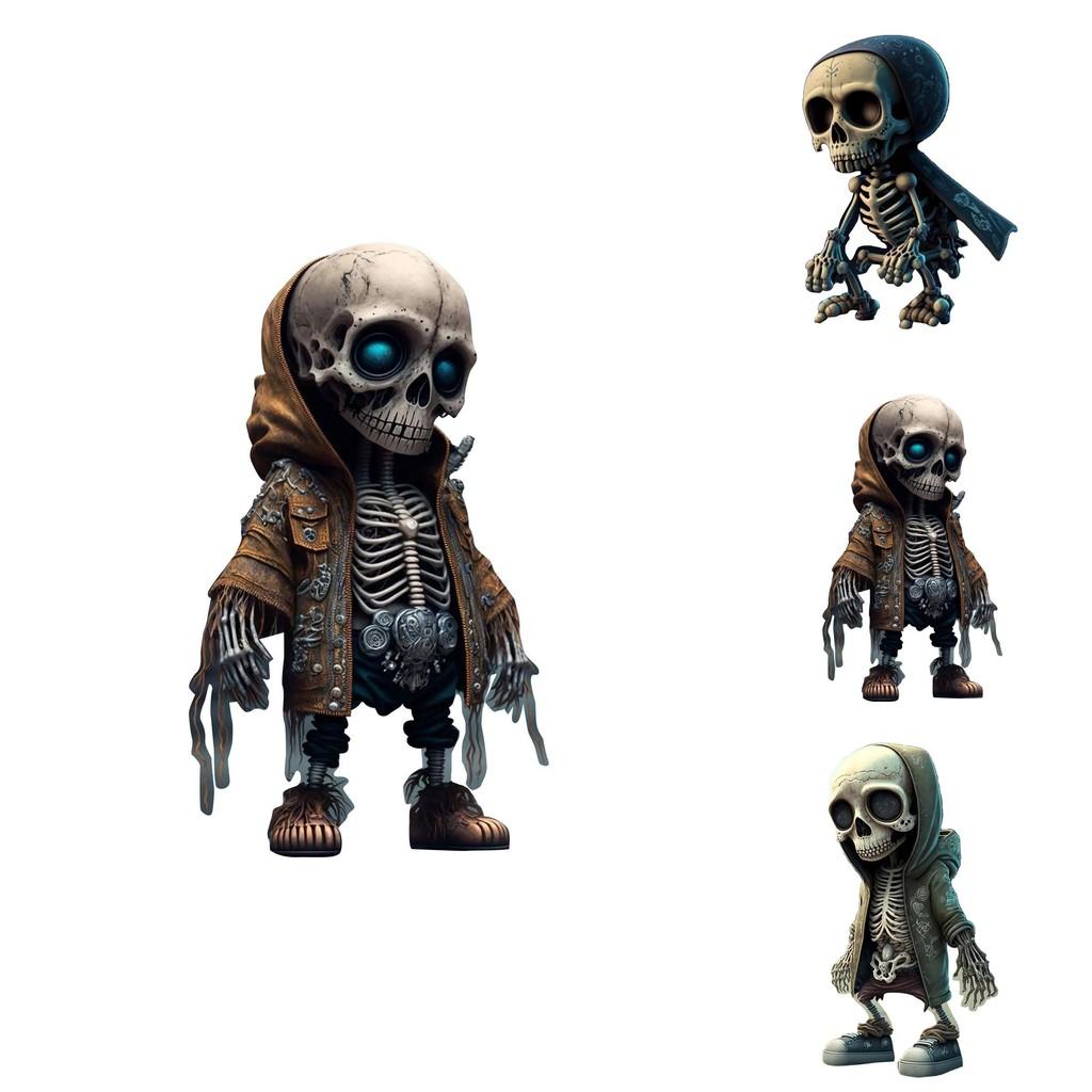 Cartoon Skull Car Ornament Acrylic Halloween Decor For Interior Design