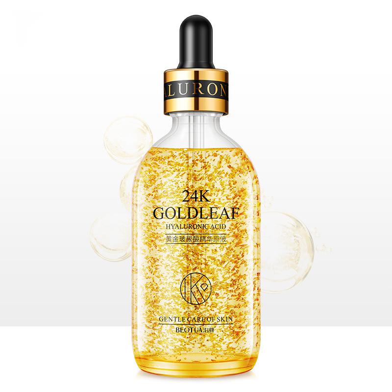 Сыворотка для лица с гиалуроновой кислотой 24k Gold, контролирующая жирность, разглаживающая, омолаживающая, осветляющая