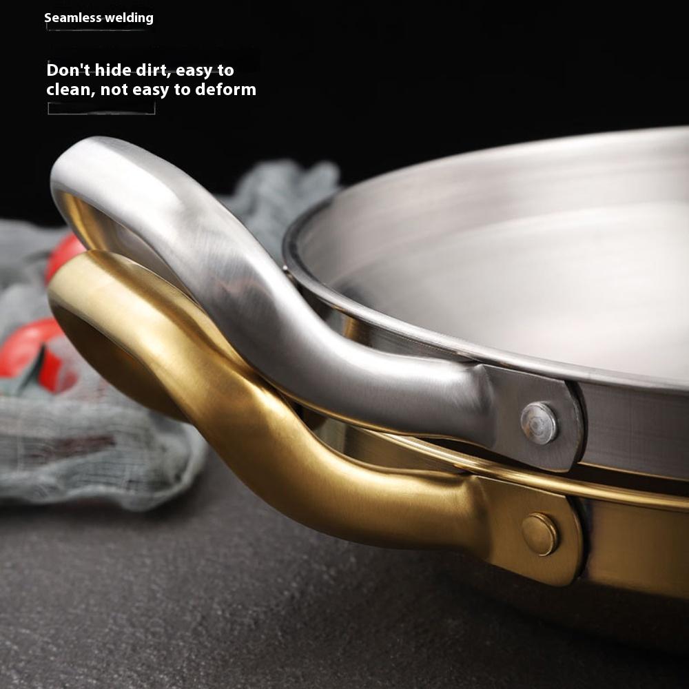 Кастрюля для риса с морепродуктами из нержавеющей стали, сковорода для домашней кулинарии, тарелки для закусок для пикника, посуда, кастрюля, сухие кастрюли с ручкой для кухни