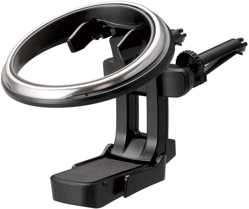 Carmate DZ530Z Drink Holder for Cars Round Air Conditioner Vent Mount Folding Silver