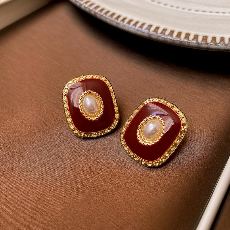 Винтажные красные черные масляные серьги для женщин пирсинг ушей ювелирные изделия корейские женские висячие серьги милые kolczyki подарок