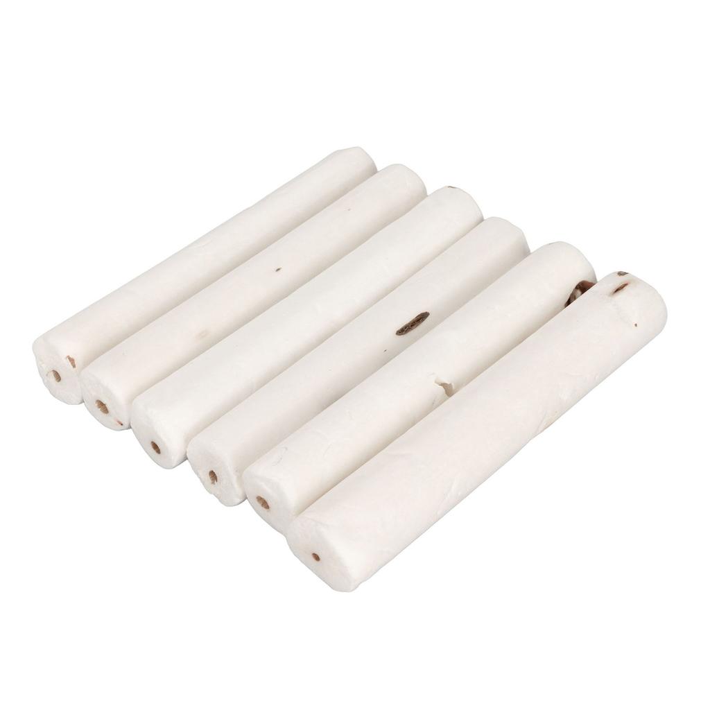 Bird Chewing Sticks Lightweight Barkless Wooden Foot Toy Parrot Shredding Stick for Budgie Cockatiel 6pcs