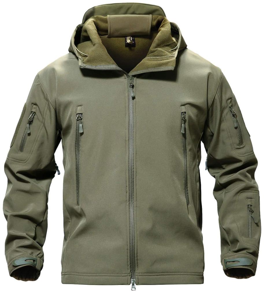 TACVASEN Winter Fleece Large Climbing Warm and Sizes OD 3XL Men's Jacket, Size, Jacket, Water-Repellent,