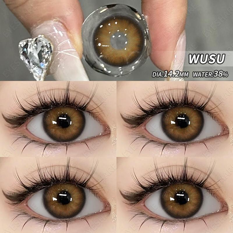 Eyeshare 1 пара модных цветных контактных линз, синие большие линзы для глаз, серые линзы, косметические контактные линзы для красоты, годовые