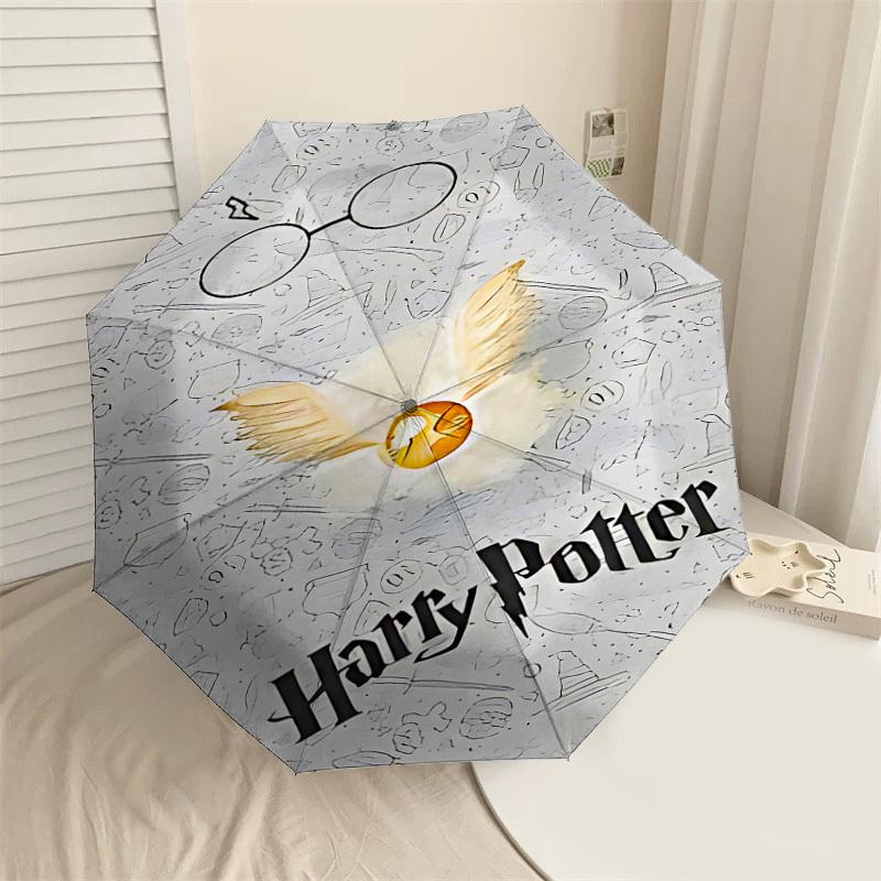 1 шт. Золотой Снитч Гарри Поттер Зонт - 8 ребер усиленный, Автоматическое открытие, Легкий и прочный, Милый модный аксессуар для улицы, D2678