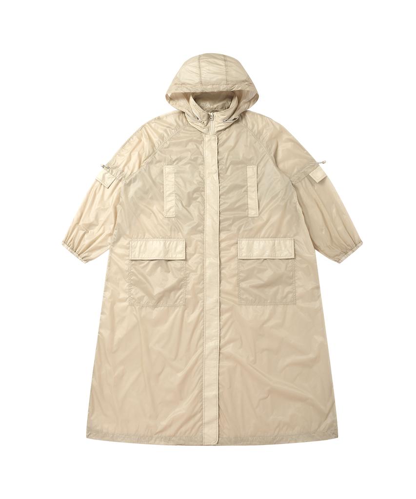 Solew Packable Hooded Rain Coat_Light Beige