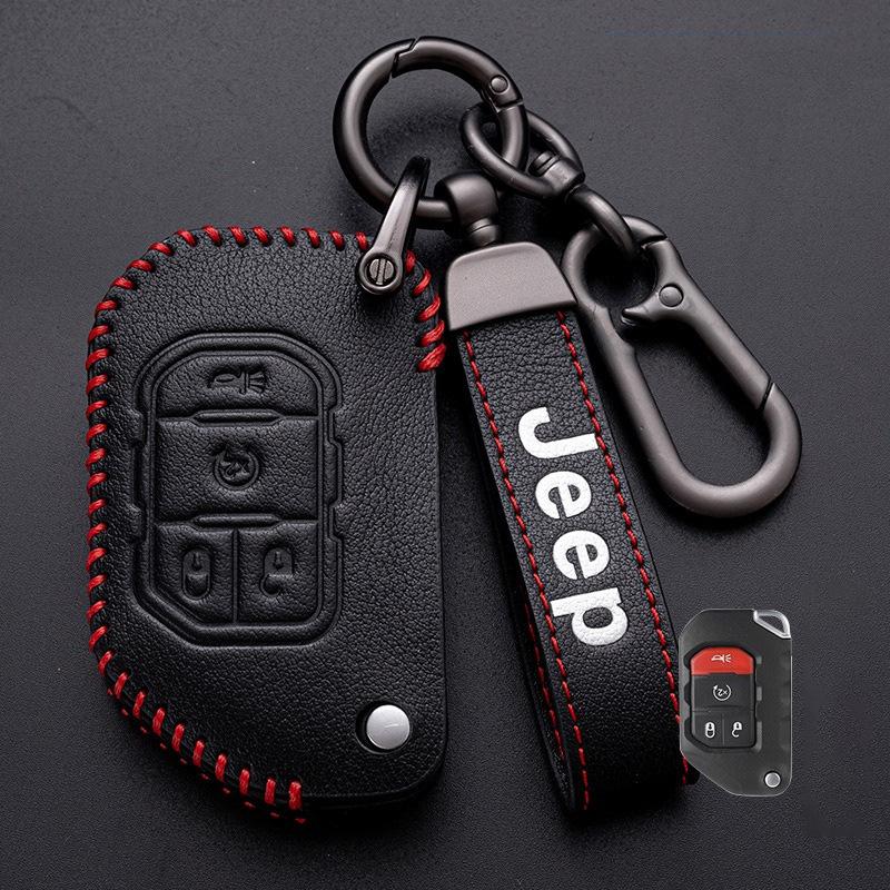 For Jeep Gladiator JT Sahara JLU Wrangler JL Rubicon 2018 2019 3/4 Button Car Remote Key Case Cap Cover Shell Accessories