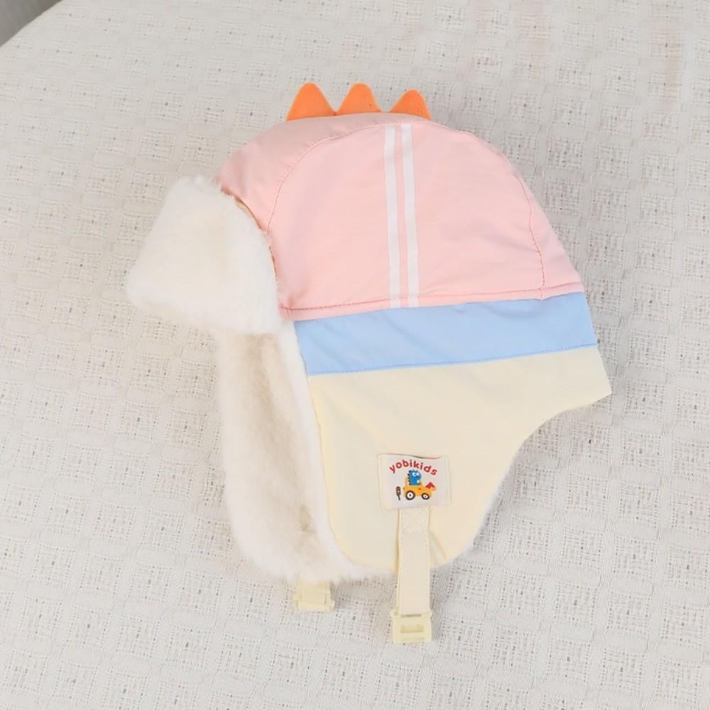Polyester Cartoon Trapper Hat Ear Protection Kids Earflap Hat Dinosaur Winter Hat Cold Weather