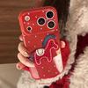 Чехол для телефона с вышивкой лошади в винно-красный горошек для Apple iPhone 17 Pro Max/16/15/13 - Мягкий и защищенный от падений