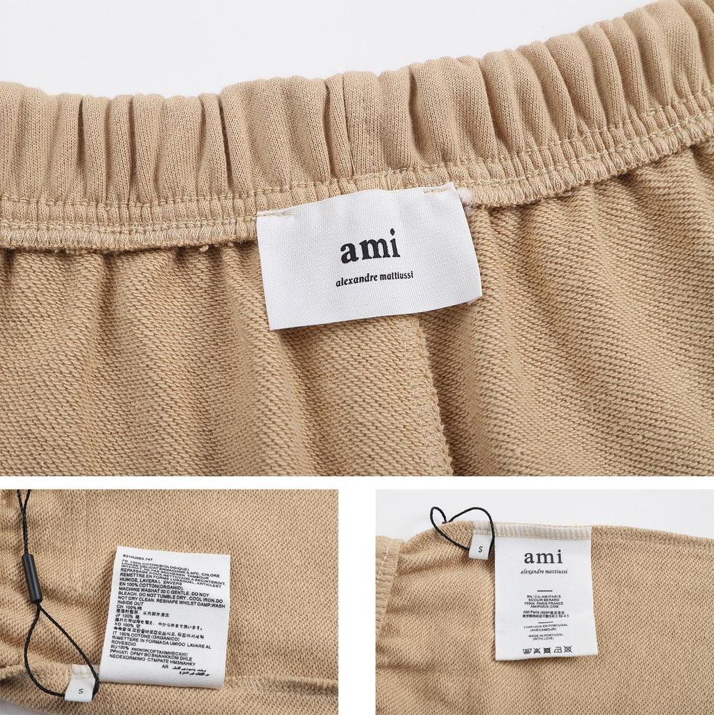 Мужские повседневные шорты AMI с большим карманом, свободные шорты из чистого хлопка, спортивные шорты для бега на открытом воздухе