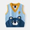 Осенне-зимний детский теплый жилет для мальчиков, милый вязаный жилет с медведем, детские 1-6 лет, детская утепленная теплая верхняя одежда для детей, свитер
