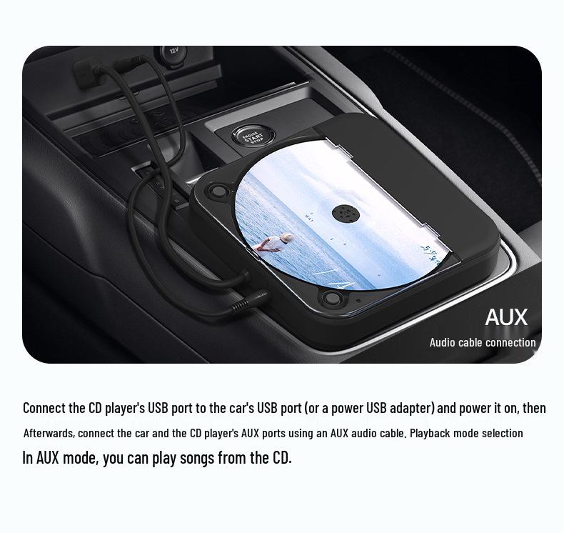Портативный USB CD-плеер для автомобиля - Внешний, Без потерь, Многофункциональный Hi-Fi