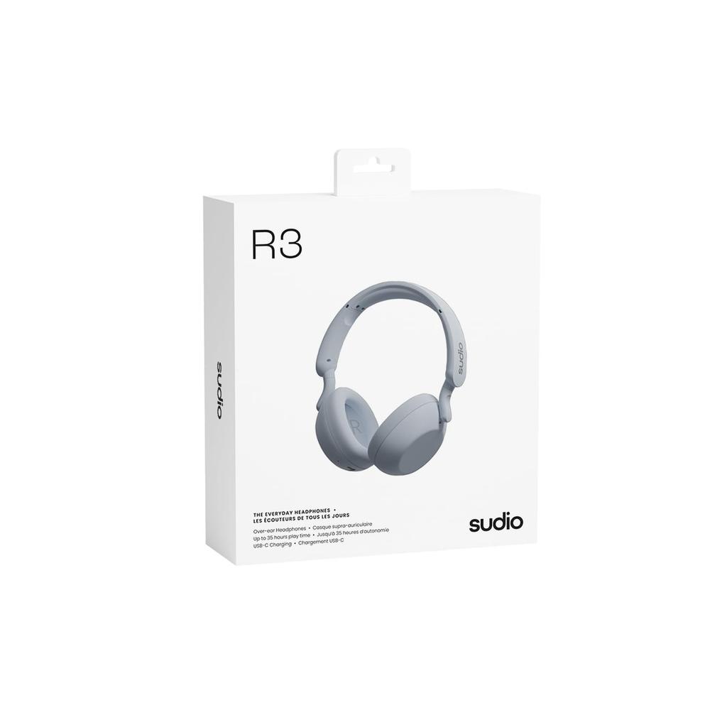 SUDIO R3 Blue R3 Wireless Headphones Lightweight Compatible with iOS Android Microphone Made In Sweden Scandinavian Design Stylish Available In 4