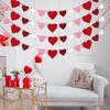4Pcs Valentines Felt Heart Garland Banner- NO DIY- Valentines Decorations- Valentine Party Decorations Supplies- Valentines Burgundy Pink Red White