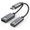 Конвертер 2 в 1 для клавиатуры, мыши, телефона, планшета, кабель USB Type C, быстрая зарядка PD 60 Вт, адаптер OTG