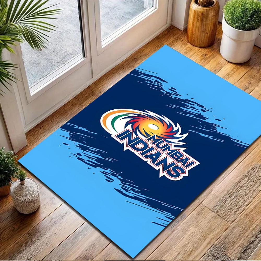 Mumbai Indians Logo Design Patterned carpet, non slip mat suitable for living room and bedroom sofas
