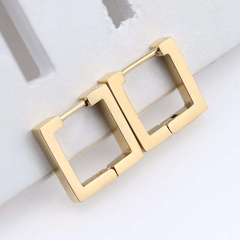 Ювелирные изделия, подарок на вечеринку, новая мода для мужчин и женщин, модные серьги-кольца с геометрическим рисунком, мини-черные, серебристые, золотые, в стиле панк, нержавеющая сталь, 1 пара