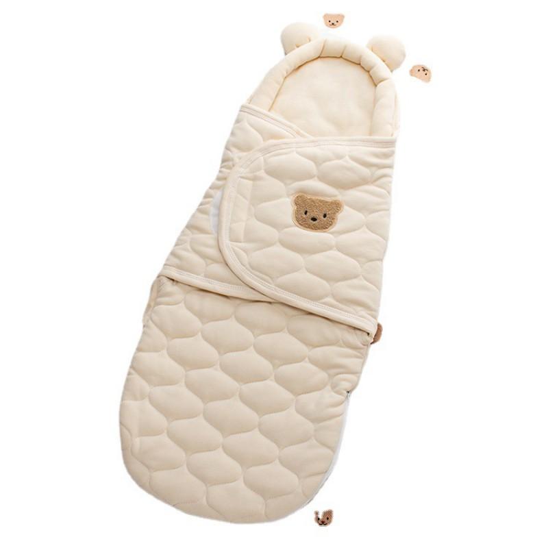 Baby Winter Sleeping Bag Newborn Swaddle Wrap Cotton Fleece Anti-Startle Infant Blanket