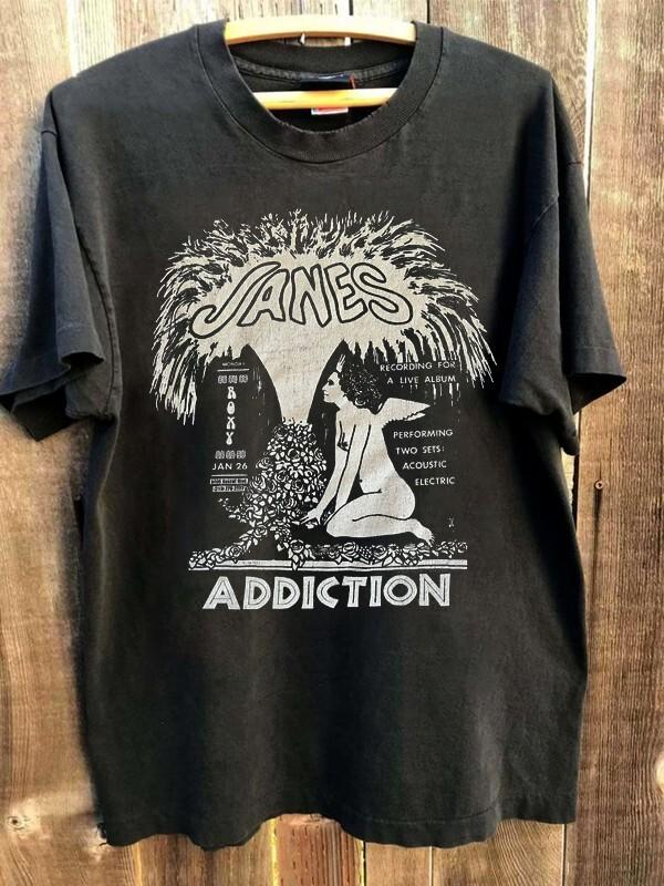 Перепечатка группы Jane’s Addiction Базовый Черный Классический Стиль винтажная Унисекс Футболка