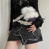 Rivet Furry Fur Belt Y2k Plush Belt Vintage Furry Waistband  Daily