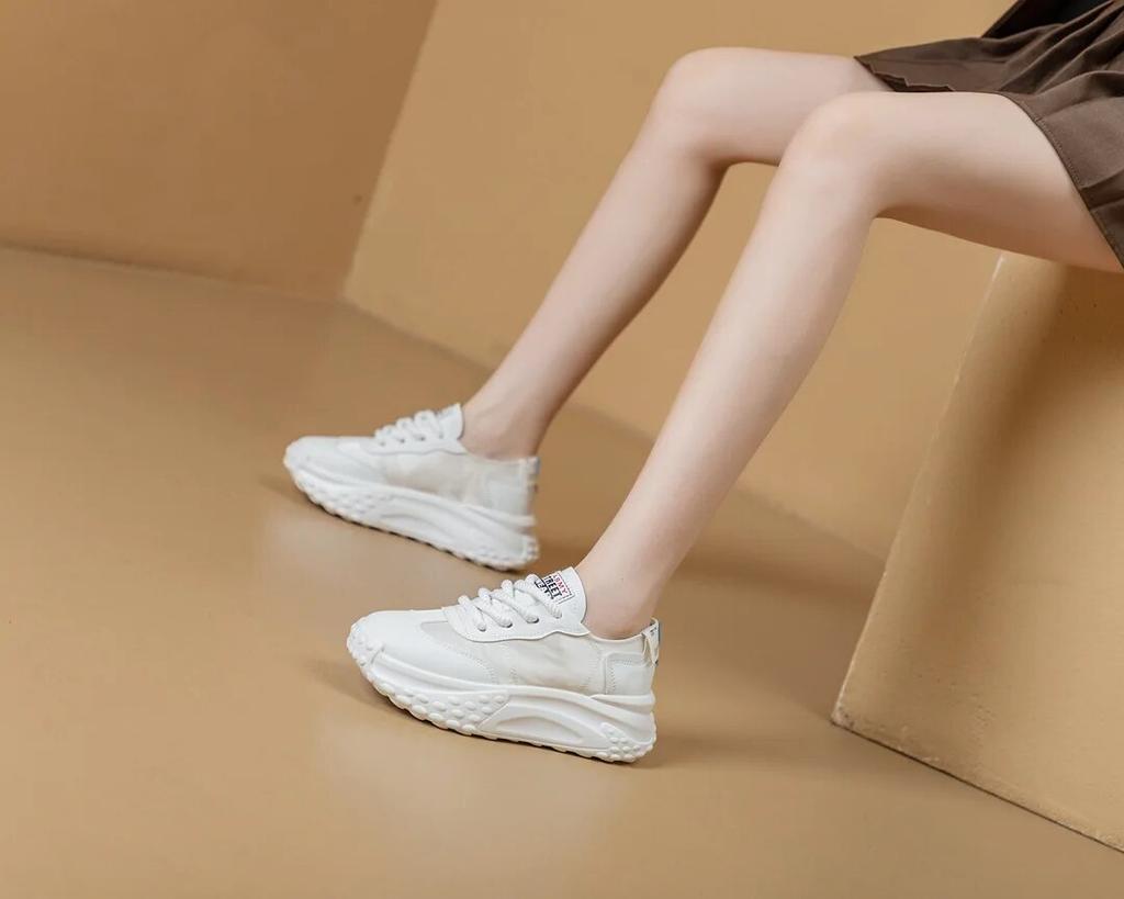 Fujin/2023, женская модная дышащая обувь на танкетке из синтетической ткани на осень-весну-лето, 6 см, в Корейском стиле