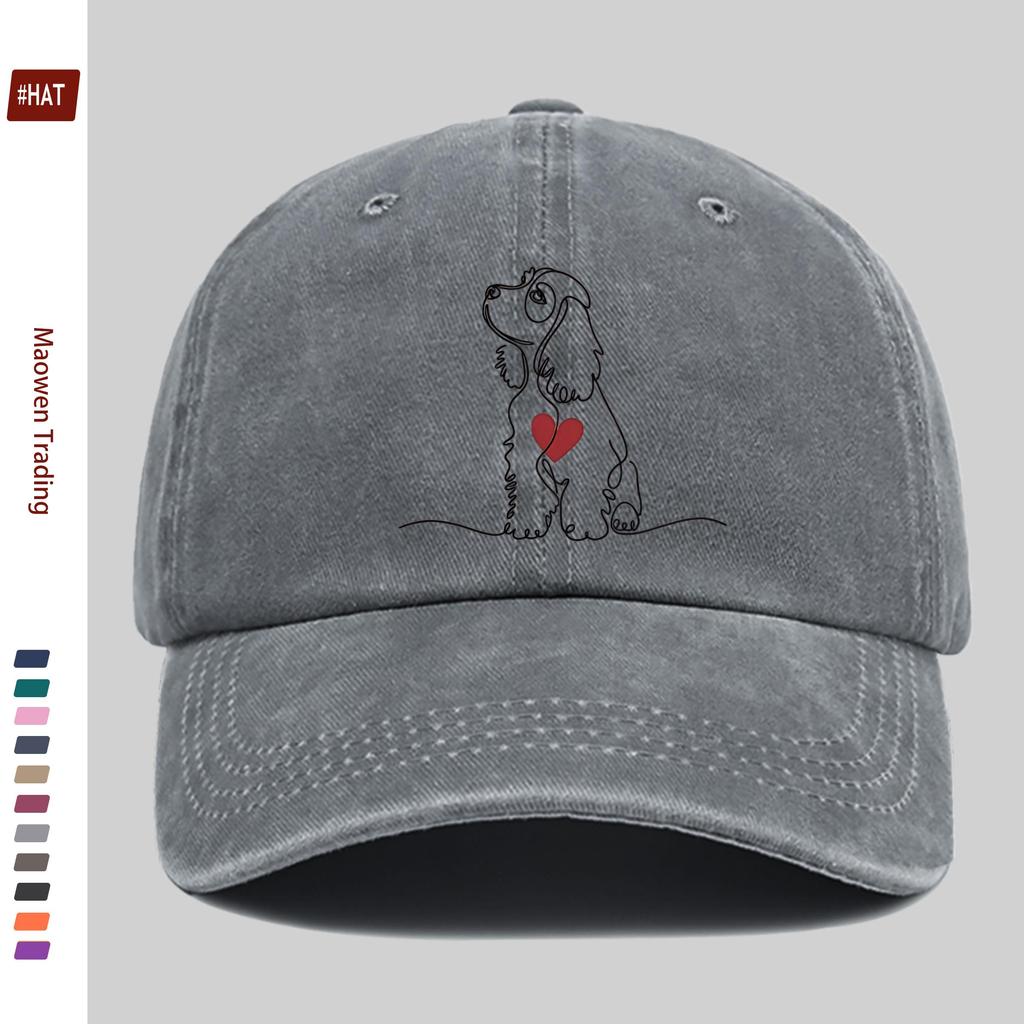 pc Women Adjustable Trucker Hat with Puppy Print Lightweight Snapback Cap Suitable for Beach Parties Casual Wear Vintag