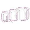 VidaXL Nesting Tables 3 Pcs Grey Solid Pine Wood 824975