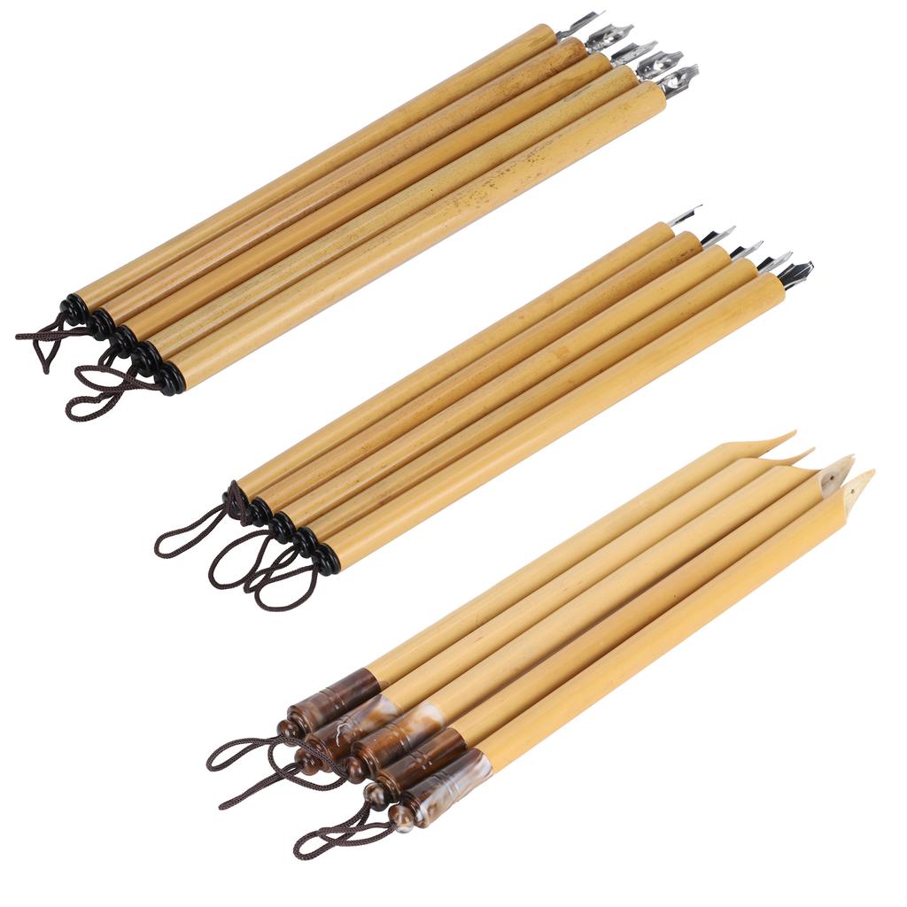 5 шт., перо ручной работы, манга, каллиграфия, винтажный бамбуковый рисунок, комплект для рисования, школьные принадлежности